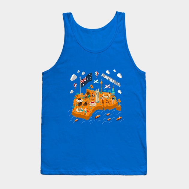 Australia Isometric Map Tank Top by saigon199x